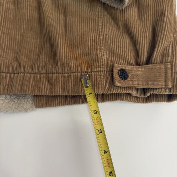 Vtg Gap Mens Brown Corduroy Sherpa Lined Quilted Trucker Jacket Small runs large - Picture 4 of 11